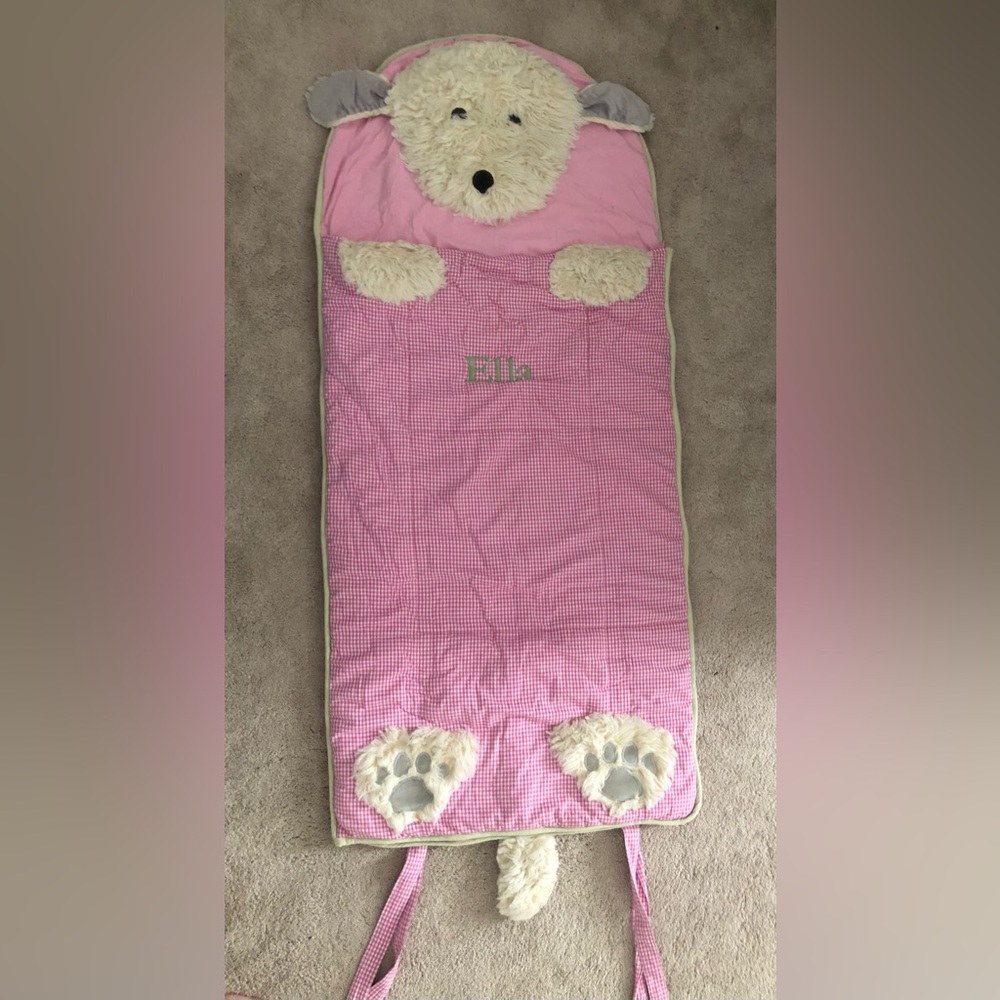 Pottery Barn Small Child size sleeping bag — (Shaggy Head Puppy Sleeping Bag).